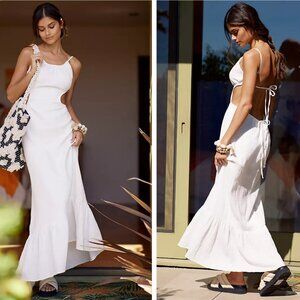 Anthropologie Charlie Holiday Tuscany Maxi Dress NWT White Size Large